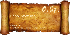 Oros Szorina névjegykártya